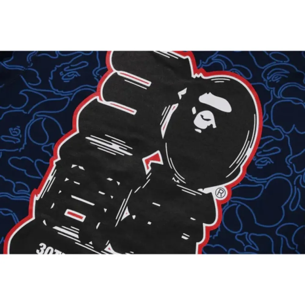 OBO BAPE 30th Anniversary Line Camo Shark Full Zip Hoodie Navy