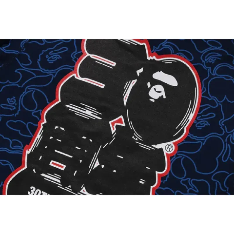 OBO BAPE 30th Anniversary Line Camo Shark Full Zip Hoodie Navy