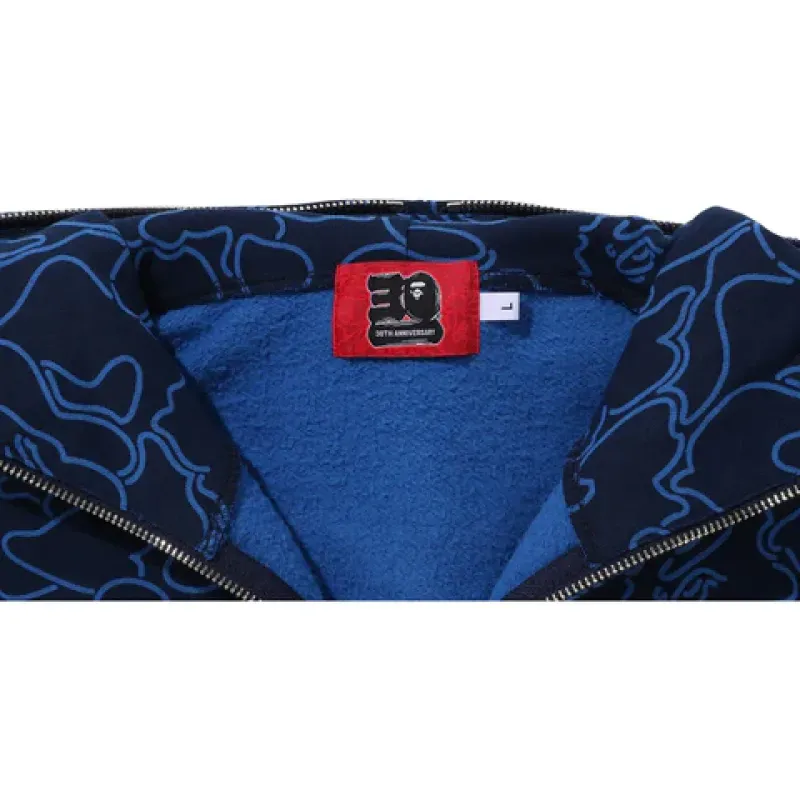 OBO BAPE 30th Anniversary Line Camo Shark Full Zip Hoodie Navy
