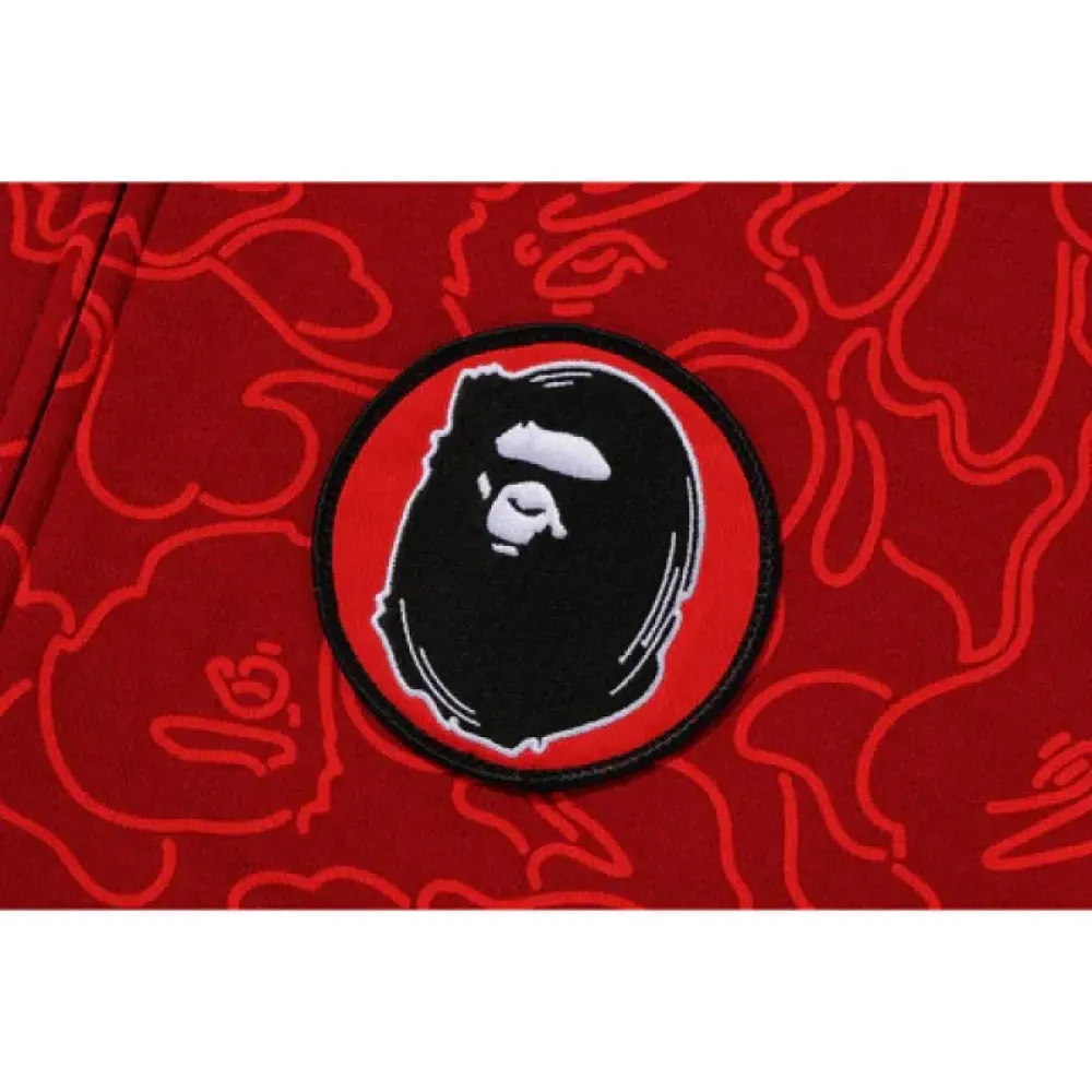 OBO BAPE 30th Anniversary Line Camo Shark Full Zip Hoodie Red