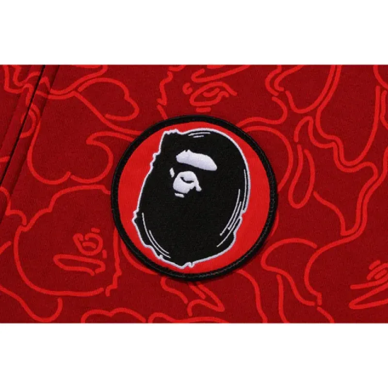 OBO BAPE 30th Anniversary Line Camo Shark Full Zip Hoodie Red