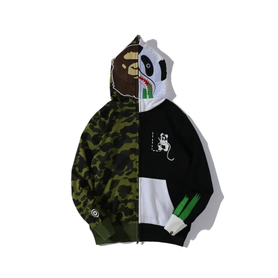 OBO BAPE And Panda Head Patchwork Hoodie 01