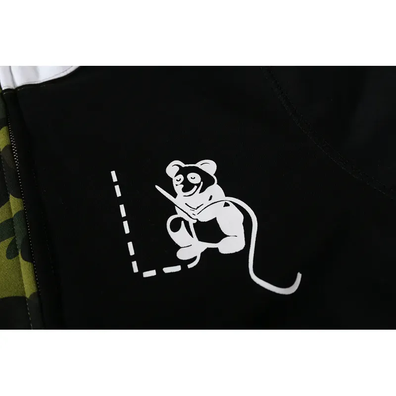 OBO BAPE And Panda Head Patchwork Hoodie