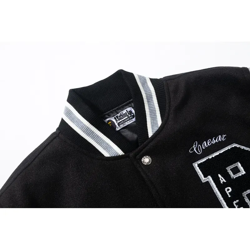 OBO BAPE CREW VARSITY JACKET Black & Red