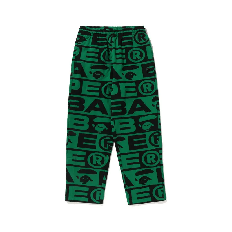 OBO BAPE FW23 Full-Print Letter Series Shark Loose Version Trousers And Sweatpants