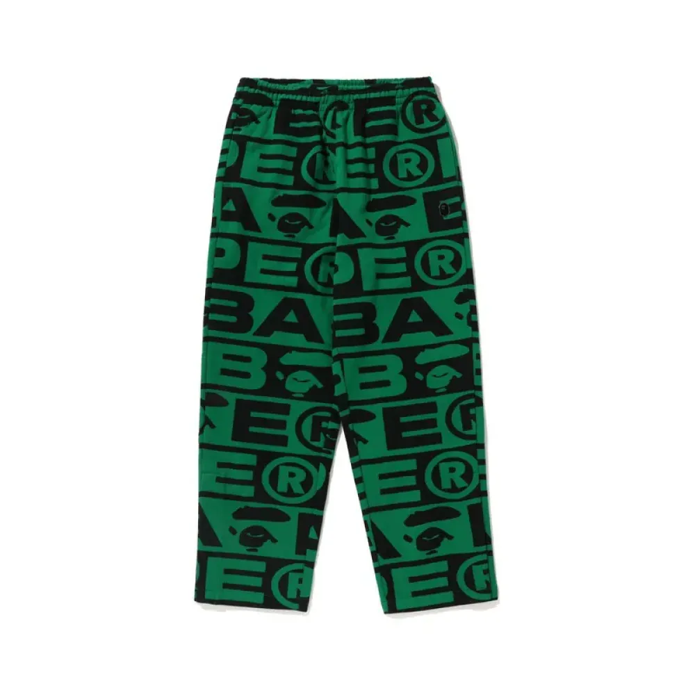 OBO BAPE FW23 Full-Print Letter Series Shark Loose Version Trousers And Sweatpants