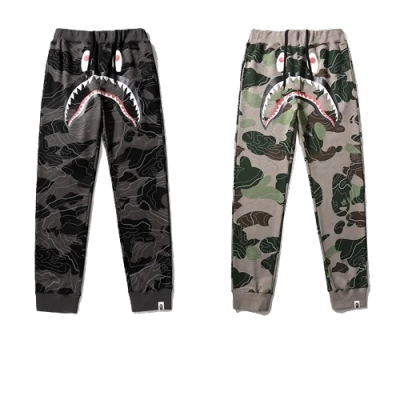 OBO BAPE Layered Line Camo Shark Layered Camouflage Shark Trousers 01