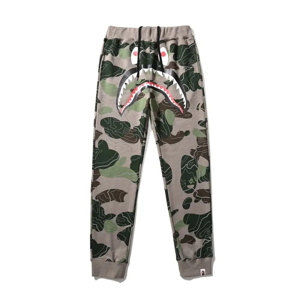 OBO BAPE Layered Line Camo Shark Layered Camouflage Shark Trousers