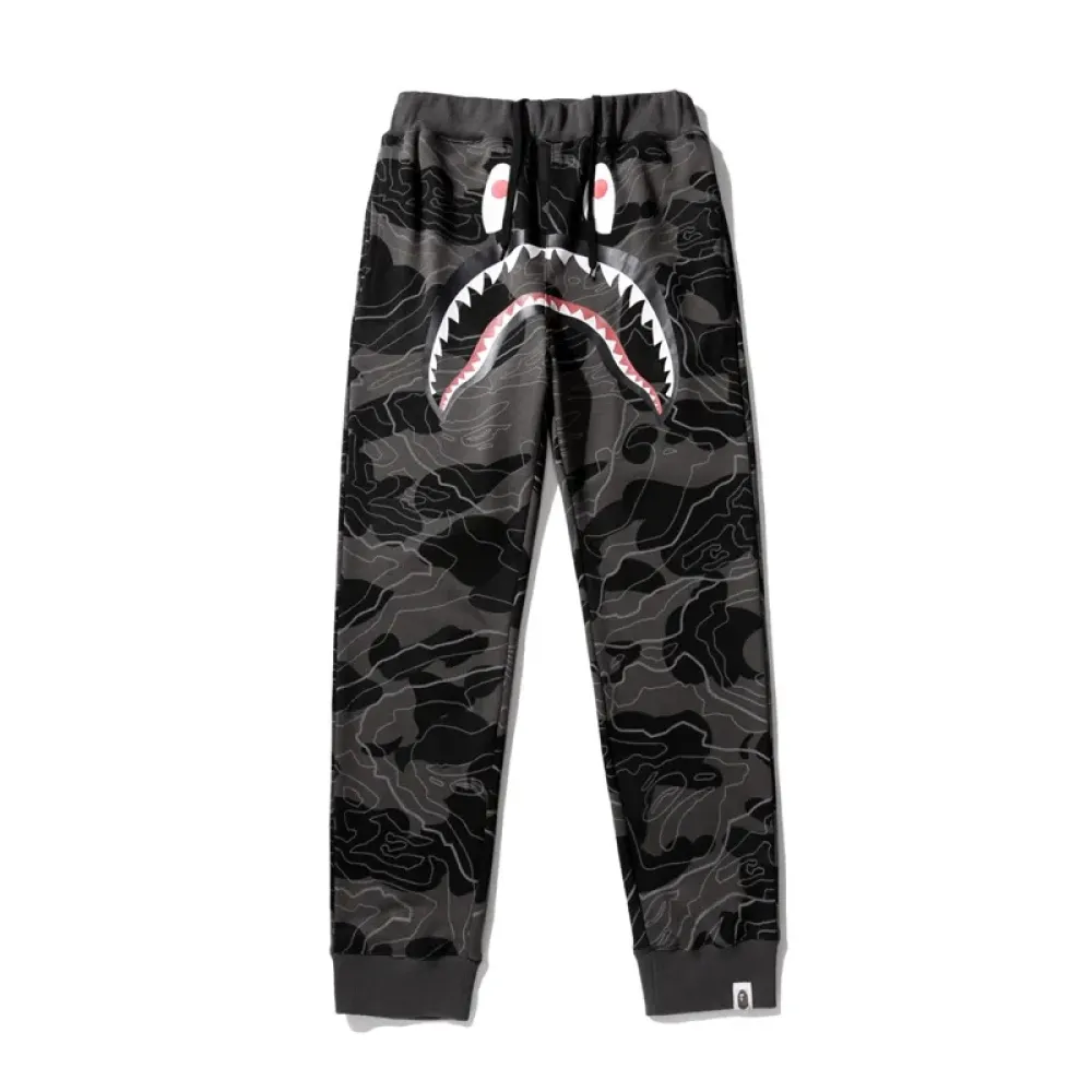 OBO BAPE Layered Line Camo Shark Layered Camouflage Shark Trousers