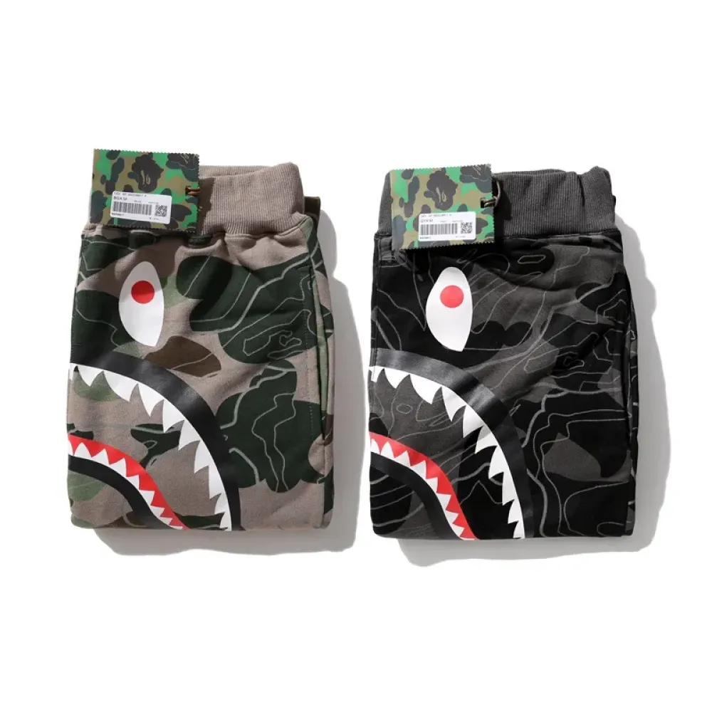 OBO BAPE Layered Line Camo Shark Layered Camouflage Shark Trousers
