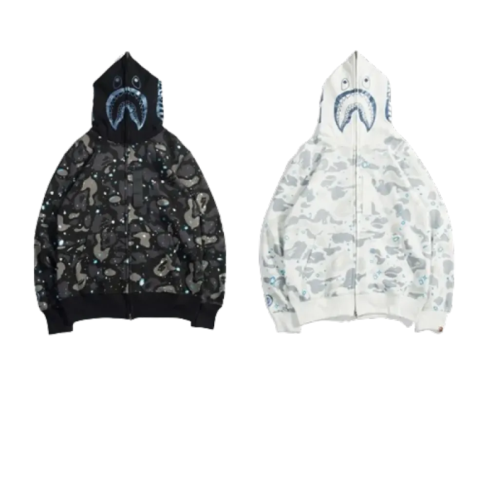 OBO BAPE Luminous Starry Sky Hoodie Black & White
