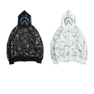 OBO BAPE Luminous Starry Sky Hoodie Black & White 01