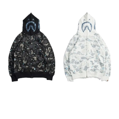 OBO BAPE Luminous Starry Sky Hoodie Black & White 01