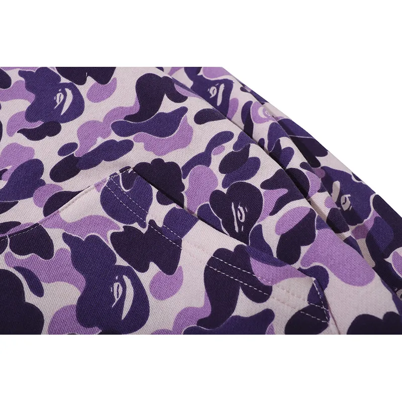 OBO BAPE Purple Camouflage Hooded Hoodie