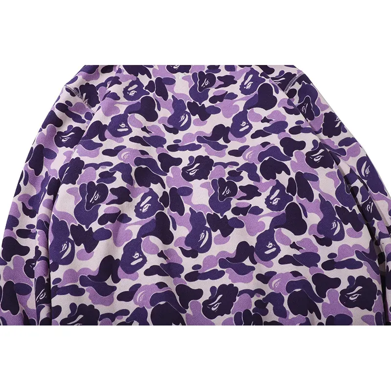 OBO BAPE Purple Camouflage Hooded Hoodie