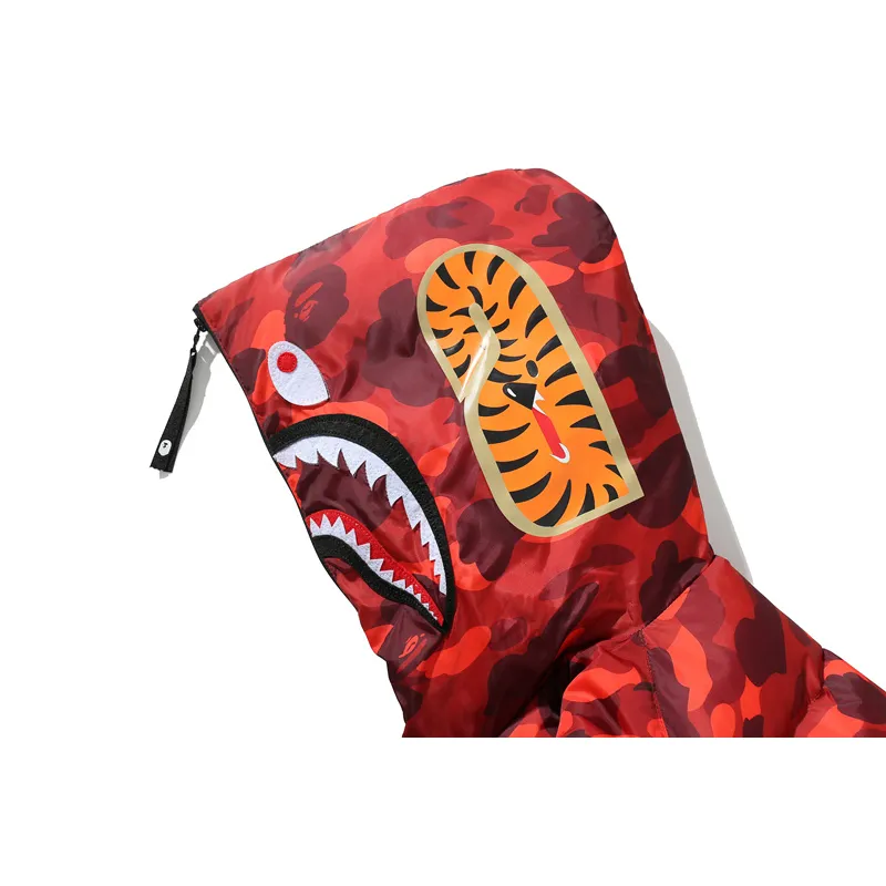 OBO Bape Shark Parka Jacket Red & Yellow & Blue