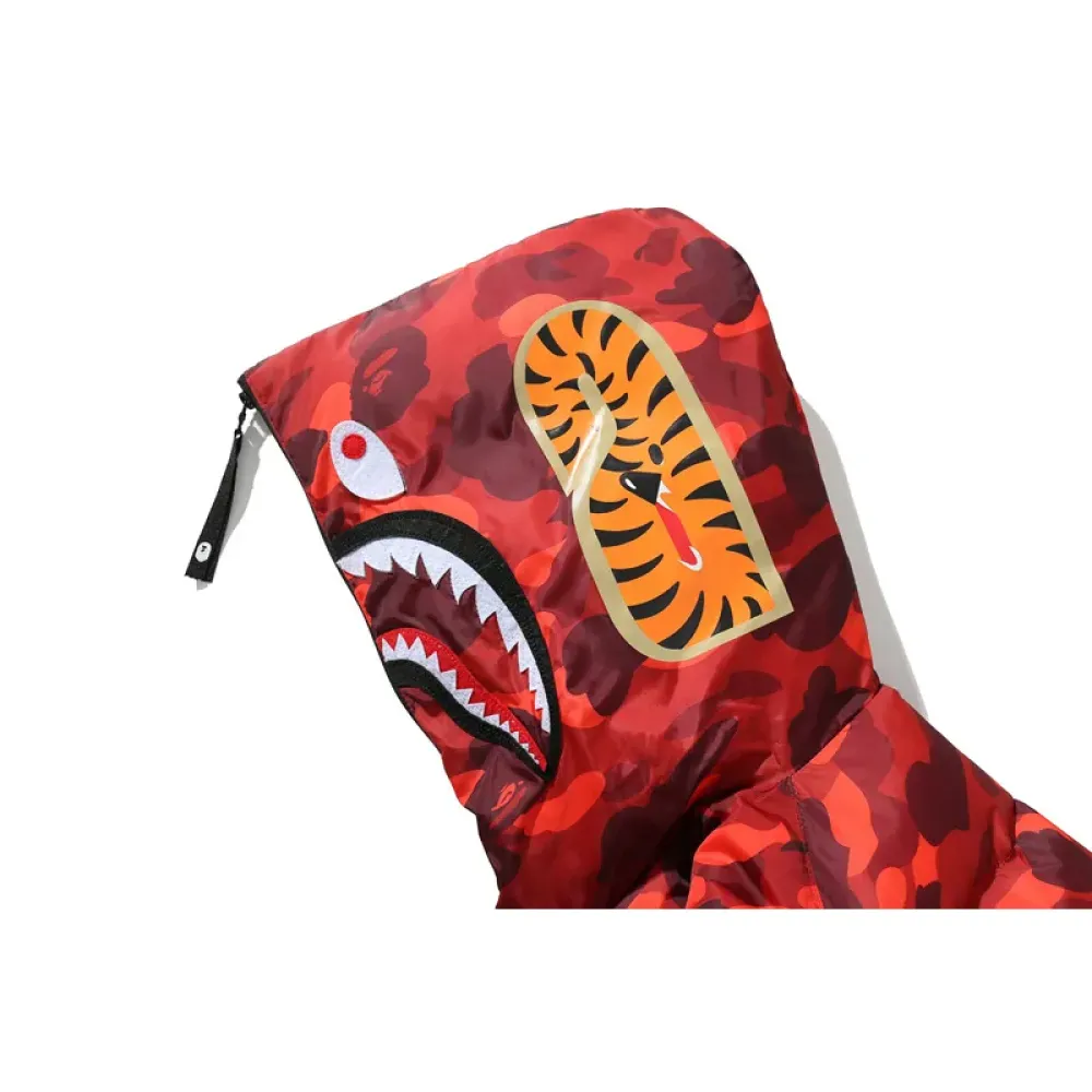 OBO Bape Shark Parka Jacket Red & Yellow & Blue