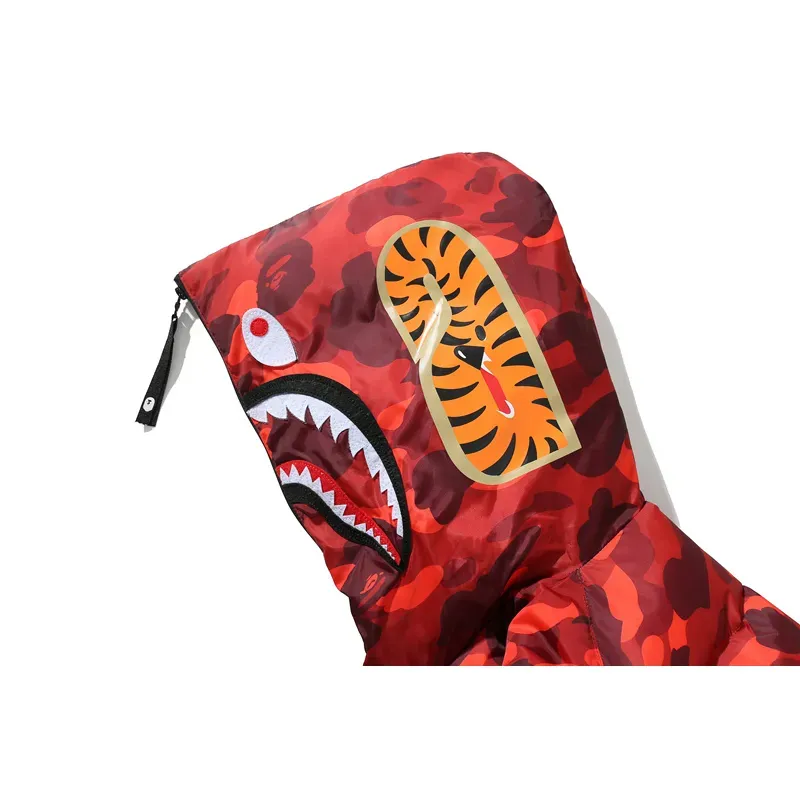 OBO Bape Shark Parka Jacket Red & Yellow & Blue