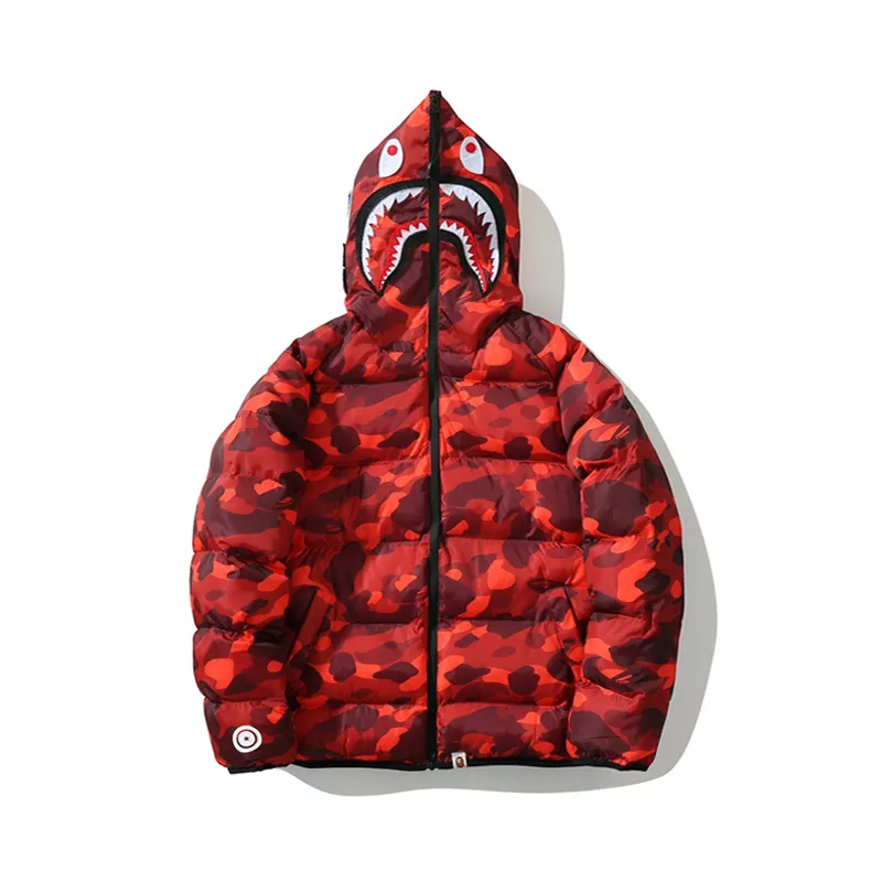 OBO Bape Shark Parka Jacket Red & Yellow & Blue