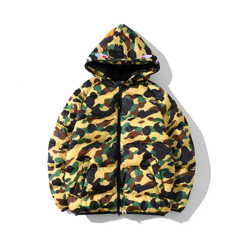 OBO Bape Shark Parka Jacket Red & Yellow & Blue