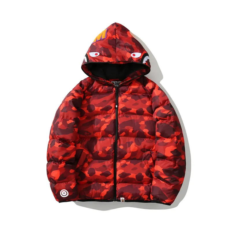 OBO Bape Shark Parka Jacket Red & Yellow & Blue