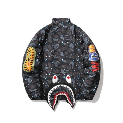 OBO BAPE Shark Starry Sky Cotton Coat Black 02