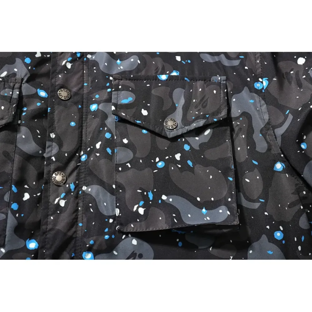 OBO BAPE Shark Starry Sky Cotton Coat Black