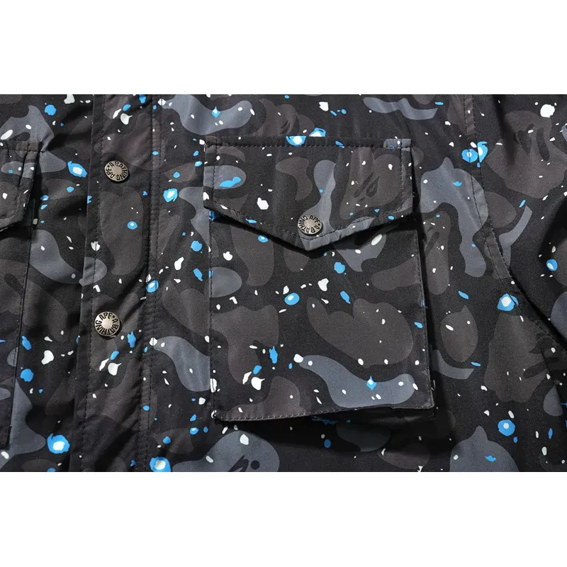 OBO BAPE Shark Starry Sky Cotton Coat Black