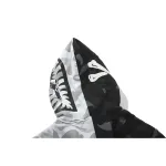 OBO BAPE Skull Dark Black And White Color Matching Hoodie