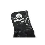 OBO BAPE Skull Dark Black And White Color Matching Hoodie