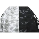 OBO BAPE Skull Dark Black And White Color Matching Hoodie