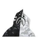 OBO BAPE Skull Dark Black And White Color Matching Hoodie