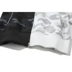 OBO BAPE Skull Dark Black And White Color Matching Hoodie