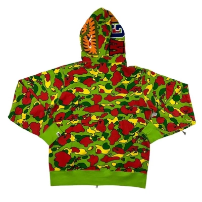 OBO BAPE Sta Camo Shark Full Zip Hoodie Green 02