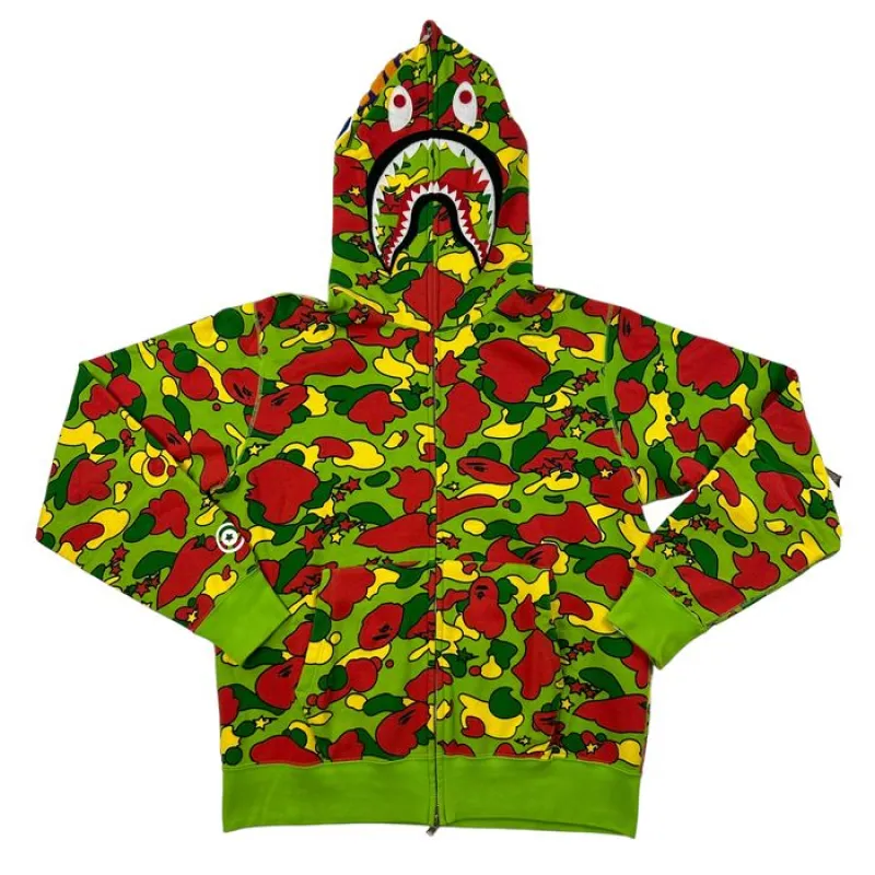 OBO BAPE Sta Camo Shark Full Zip Hoodie Green