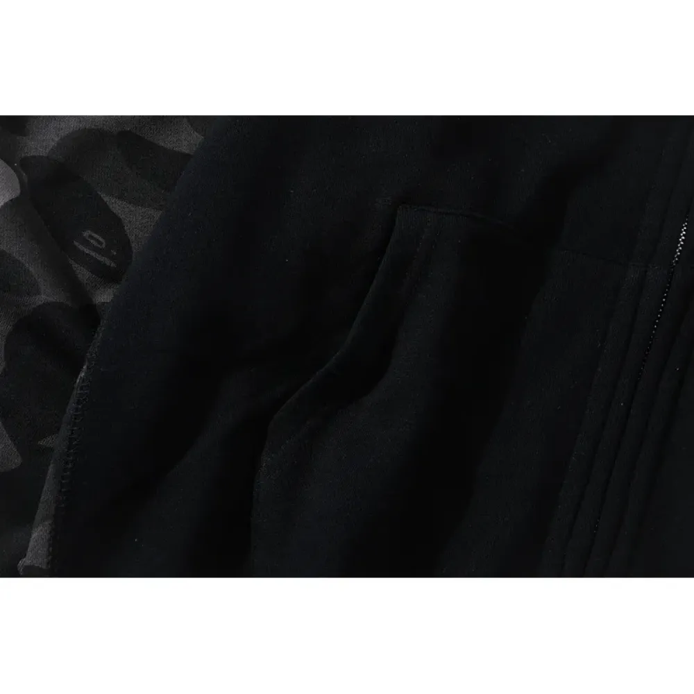 OBO BAPE Tiger Head Double Hood Camouflage Patchwork Hoodie