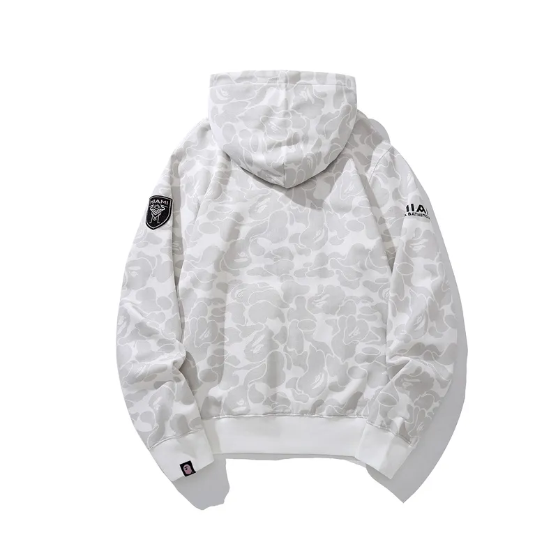 OBO BAPE x Inter Miami CF Camo Pullover Hoodie Pink & Black & White