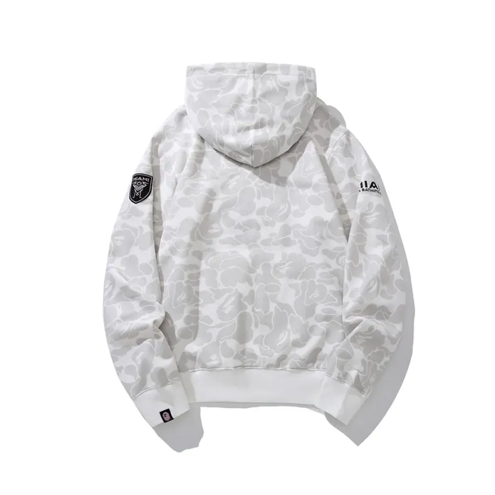 OBO BAPE x Inter Miami CF Camo Pullover Hoodie Pink & Black & White