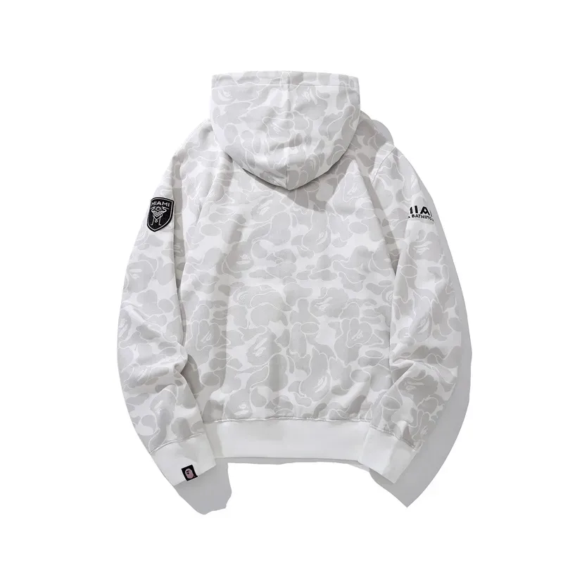 OBO BAPE x Inter Miami CF Camo Pullover Hoodie Pink & Black & White