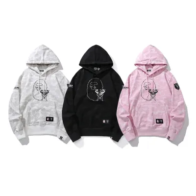 OBO BAPE x Inter Miami CF Camo Pullover Hoodie Pink & Black & White 01