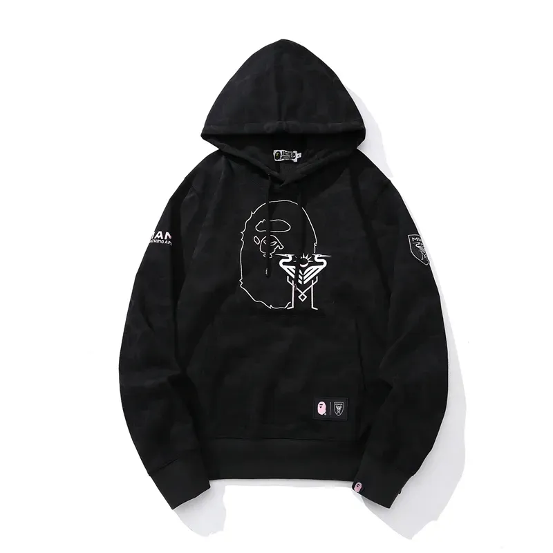OBO BAPE x Inter Miami CF Camo Pullover Hoodie Pink & Black & White