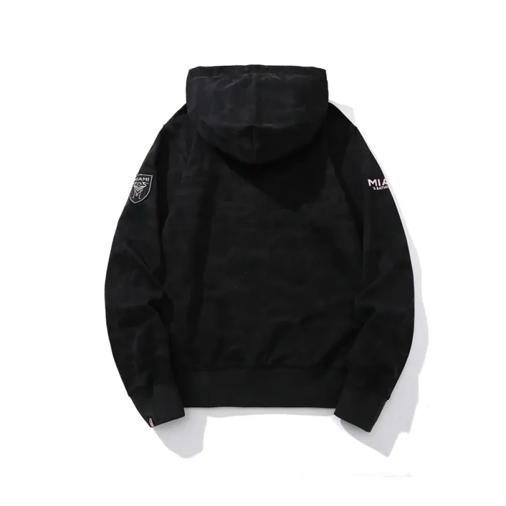 OBO BAPE x Inter Miami CF Camo Pullover Hoodie Pink & Black & White