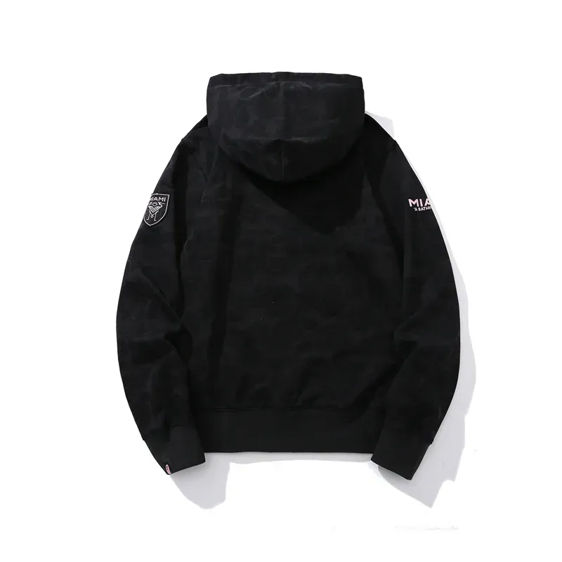 OBO BAPE x Inter Miami CF Camo Pullover Hoodie Pink & Black & White