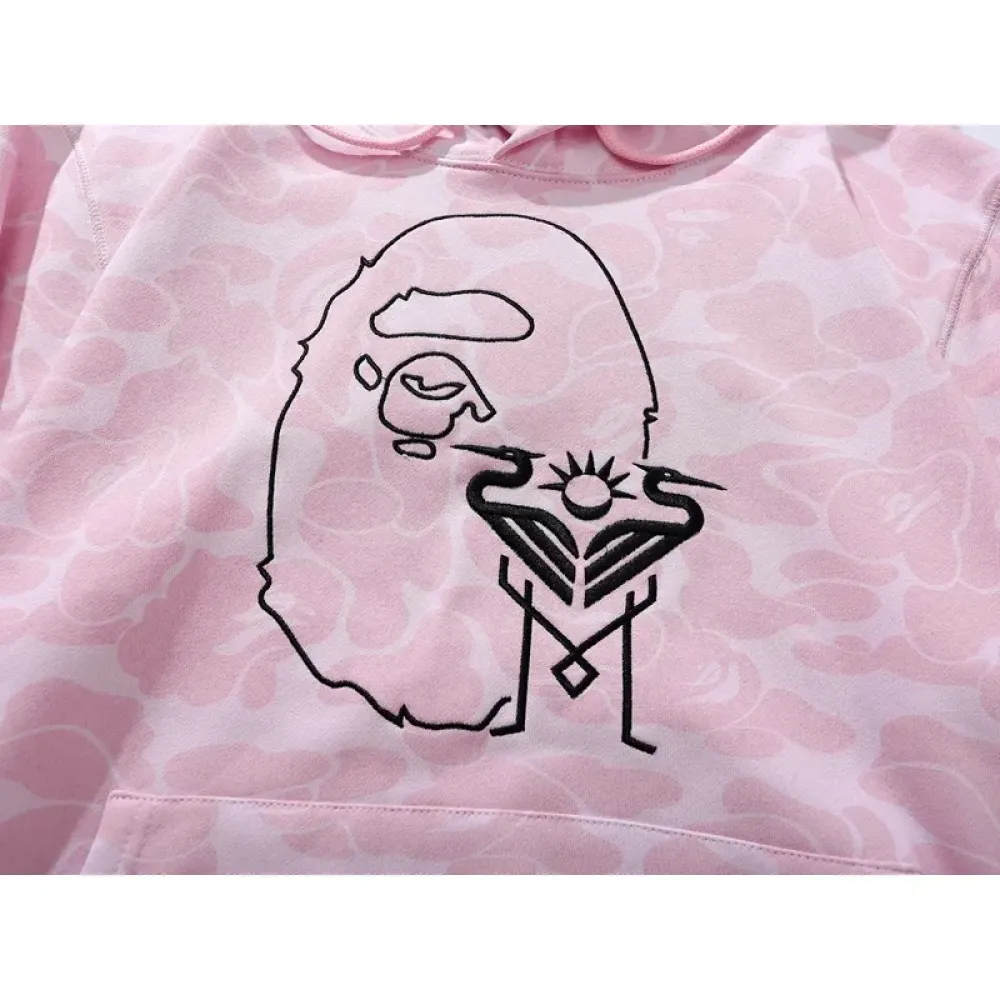 OBO BAPE x Inter Miami CF Camo Pullover Hoodie Pink & Black & White