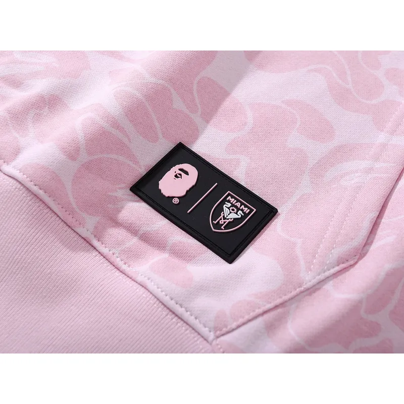 OBO BAPE x Inter Miami CF Camo Pullover Hoodie Pink & Black & White