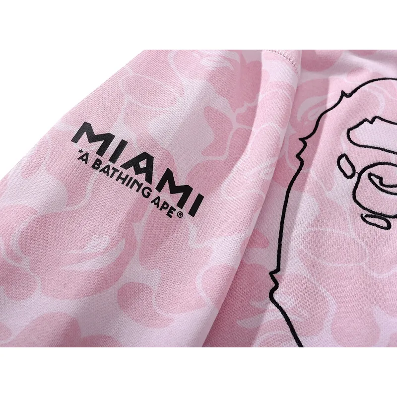 OBO BAPE x Inter Miami CF Camo Pullover Hoodie Pink & Black & White