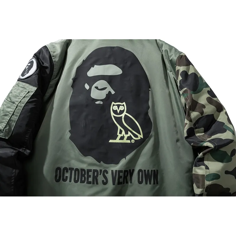 OBO BAPE x OVO Loose Fit MA-1 Jacket Camo