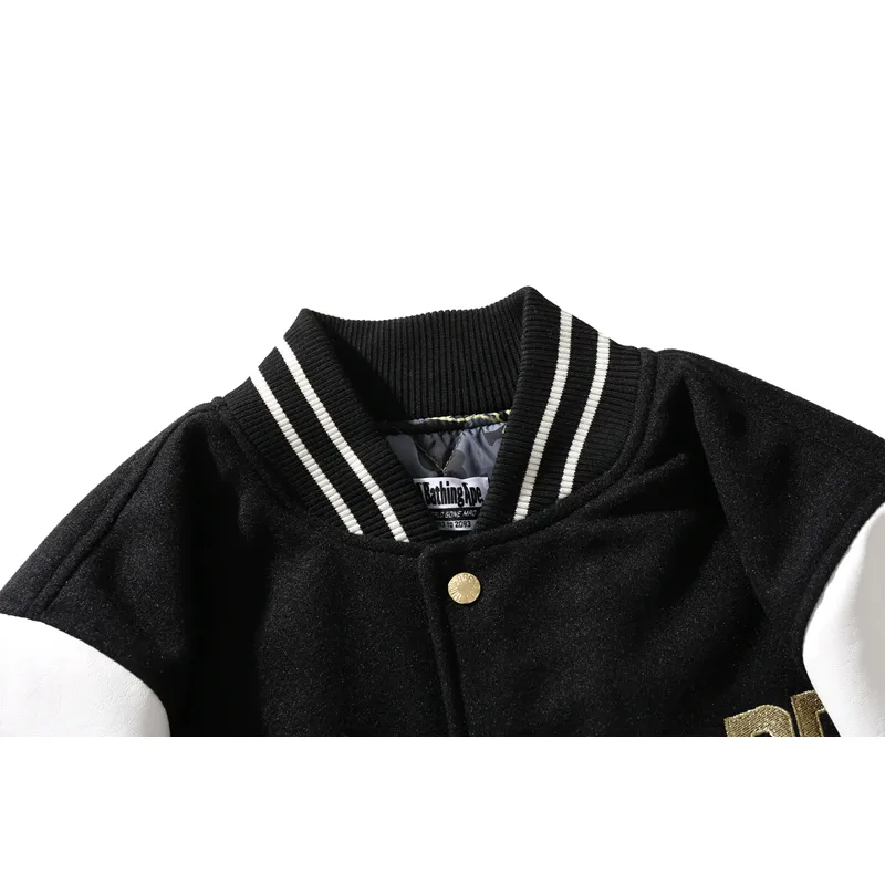 OBO BAPE x OVO Varsity Jacket Cotton Coat Black