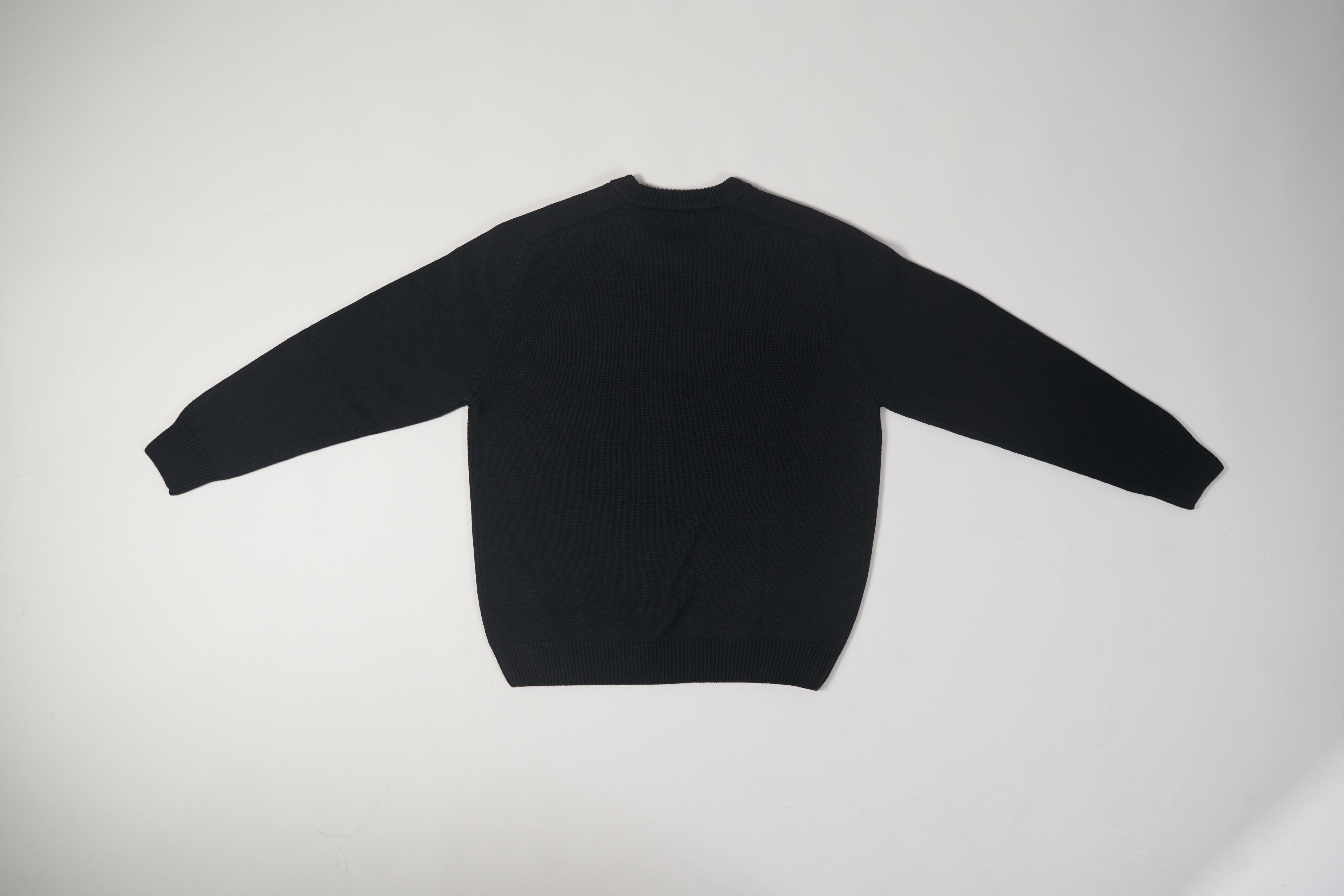 OBO CREW NECK SWEATER IN WOOL AND CASHMERE BLACK / OFF WHITE