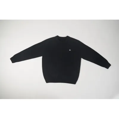 OBO CREW NECK SWEATER IN WOOL AND CASHMERE BLACK / OFF WHITE 01